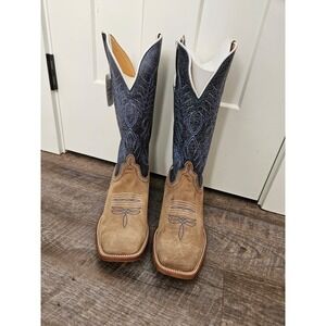 Roper Horse Power hp1839 Sahara sand 13" nassau navy 9.5 EE new cowboy boots